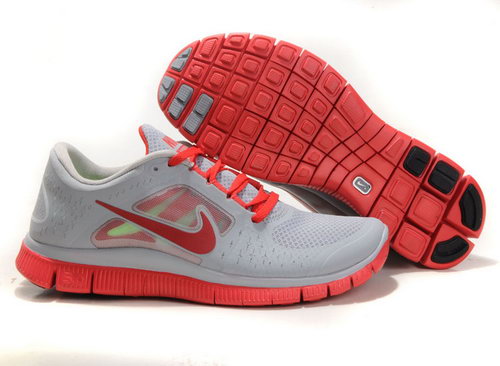 Nike Free Run 5.0 Mens Grey Red Reduced
